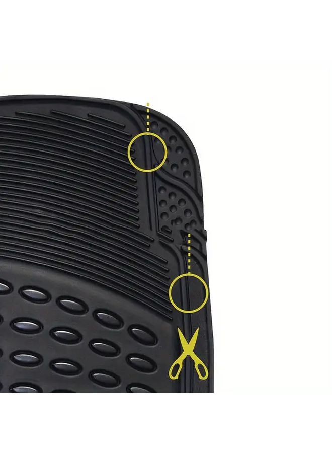 3Pcs All Weather Car Floor Mats Set Durable PVC Non Slip Front Rear Seat Rubber Pads - Image 5